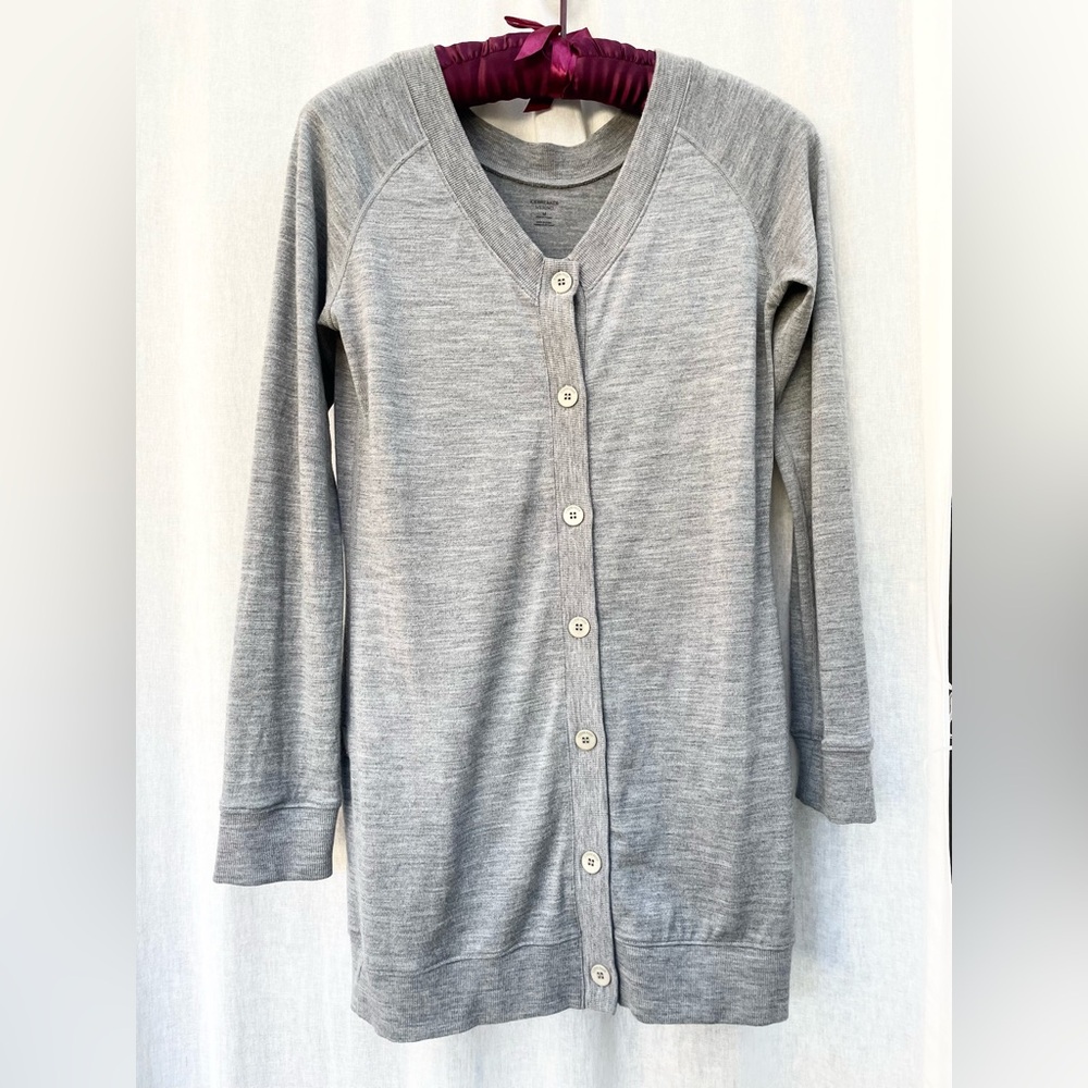ICEBREAKER Button Front Long Cardigan Gray M